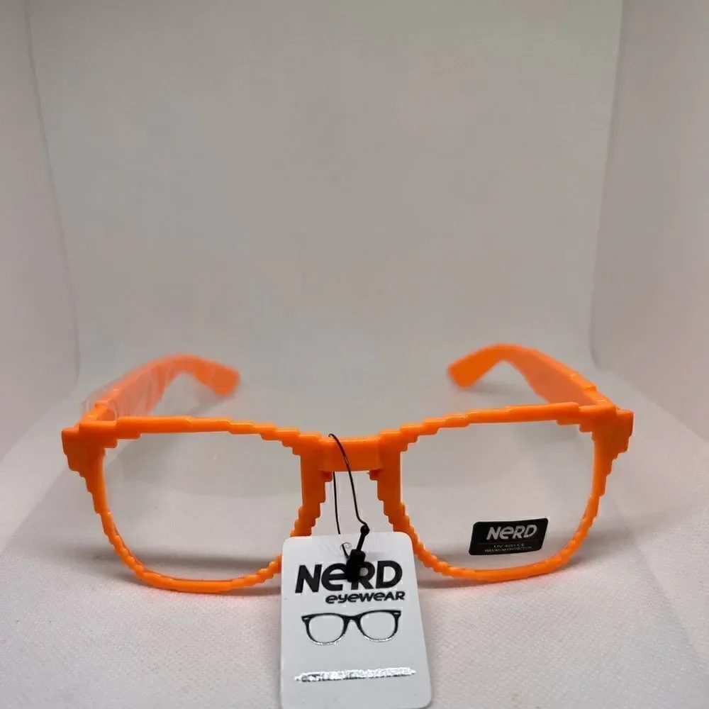 Nerd Pixilated Pixel Neon Orange Unisex Sunglasses